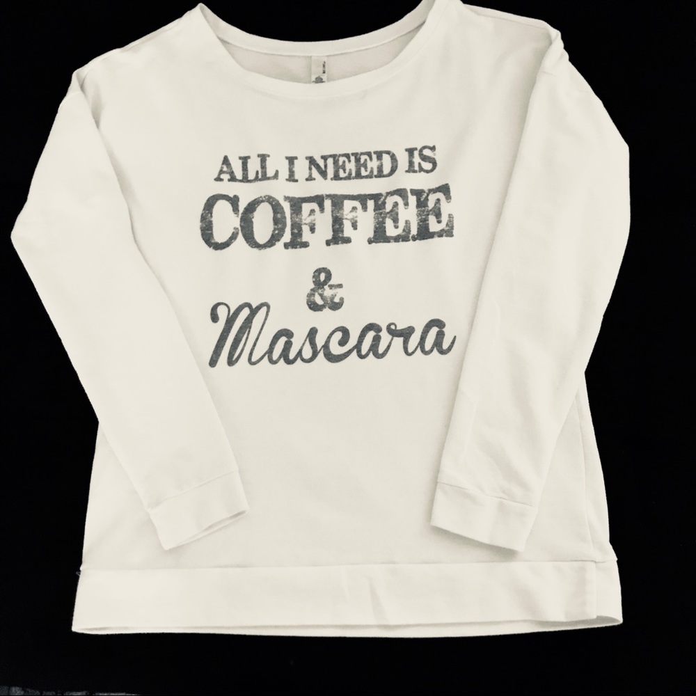 Next Level white printed tee Coffee and Mascara - Picture 2 of 6